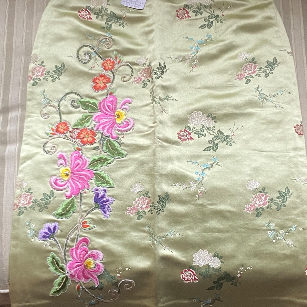 embroidered silk skirt